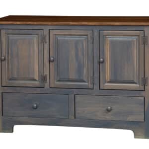 Triple Hall Cabinet w/ Wood