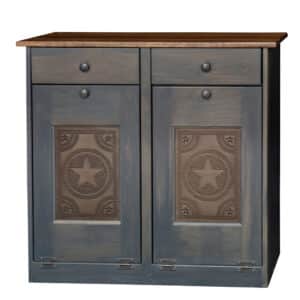 Double Trash Bin & Cabinet w/ Tin
