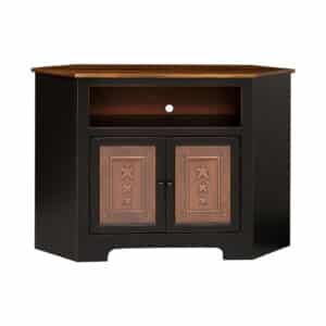 2 Door Corner TV Cabinet w/ Tin