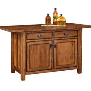 Ancient Mission Island w/ 2 Drawers and 2 Doors & Hand Planed Butcher Block Top