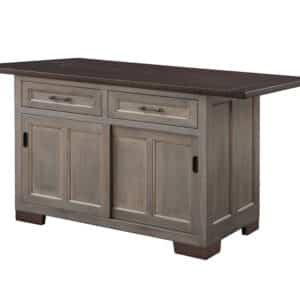 Hudson Island w/ 2 Drawers and 2 Sliding Doors & Rough Sawn Top