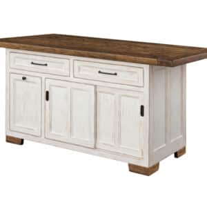 Hudson Island w/ 2 Drawers and 2 Sliding Doors & Plank Top