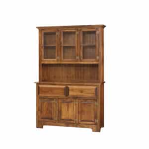 3-Door Hutch w/ Wood& Adjustable Shelf