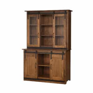Barn Door Hutch w/ Adjustable Shelf