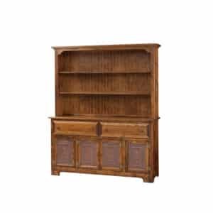 4-Door Hutch w/ Tin & Adjustable Shelf