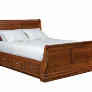 Calais Sleigh Bed With High Footboard and Underbed Storage
