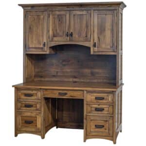 Belmont Kneehole Desk with Hutch Top