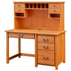 Eshton Single Pedestal Desk with Hutch