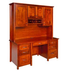 Shelton Hutch with Cubbie and Pedestal Desk