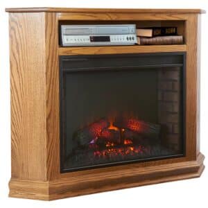 Corner TV Stand with Fireplace Insert - Lapps Dutch Furniture