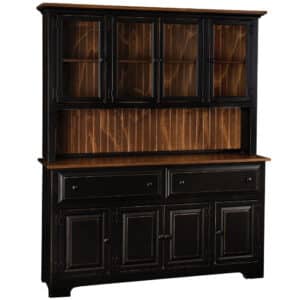 4 Door Hutch With Glass Top